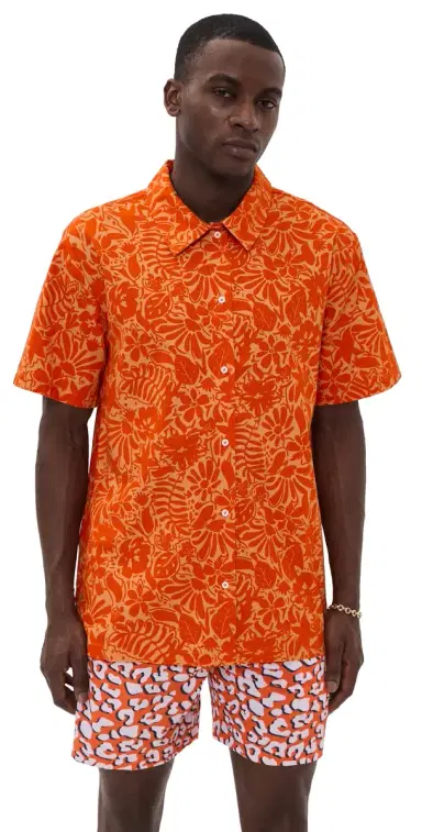 Dur Doux t. Tropez Camp Shirt Orange | Thumbnail 1 Dur Doux t. Tropez Camp Shirt Orange | Thumbnail 1