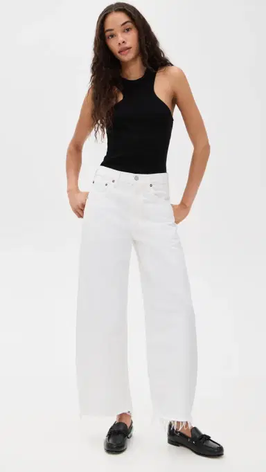 AGOLDE Low Curve Fray Jeans Milkshake 34 | Thumbnail 2 AGOLDE Low Curve Fray Jeans Milkshake 34 | Thumbnail 2