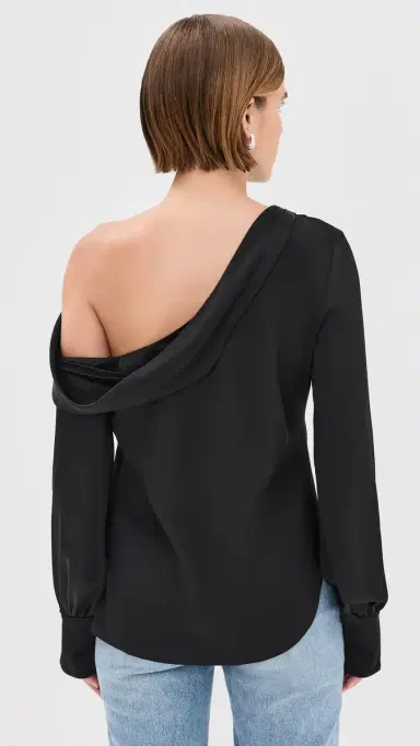 SIMKHAI Alice One Shoulder Top Black | Thumbnail 3 SIMKHAI Alice One Shoulder Top Black | Thumbnail 3