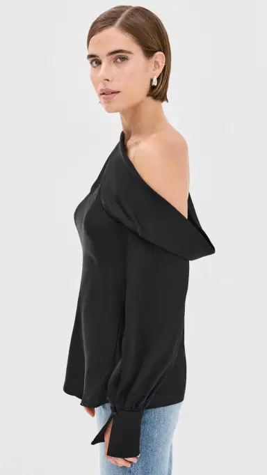 SIMKHAI Alice One Shoulder Top Black | Thumbnail 4 SIMKHAI Alice One Shoulder Top Black | Thumbnail 4