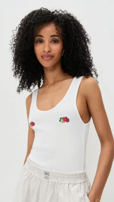 Hommegirls Homme Girls X Fruit of The oom Classic Tank with Double Logo White w/ Fruit Clusters | Thumbnail 2 Hommegirls Homme Girls X Fruit of The oom Classic Tank with Double Logo White w/ Fruit Clusters | Thumbnail 2