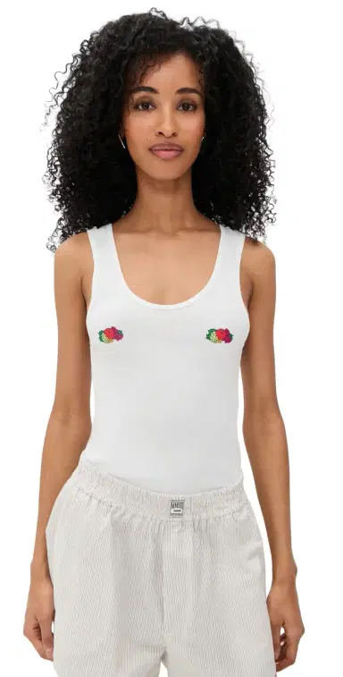 Hommegirls Homme Girls X Fruit of The oom Classic Tank with Double Logo White w/ Fruit Clusters | Thumbnail 1 Hommegirls Homme Girls X Fruit of The oom Classic Tank with Double Logo White w/ Fruit Clusters | Thumbnail 1