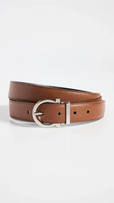 Ferragamo Single Gancio Reversible Paloma Leather Belt | Thumbnail 2 Ferragamo Single Gancio Reversible Paloma Leather Belt | Thumbnail 2