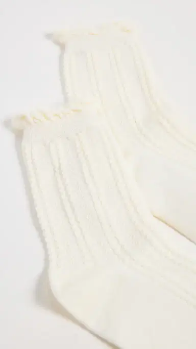 Stems Pointelle Crew Socks White One Size | Thumbnail 4 Stems Pointelle Crew Socks White One Size | Thumbnail 4