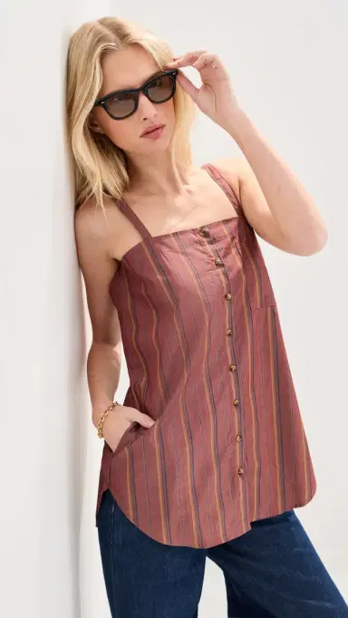 LE BOP Maeve Tunic Rust Stripe | Thumbnail 2 LE BOP Maeve Tunic Rust Stripe | Thumbnail 2