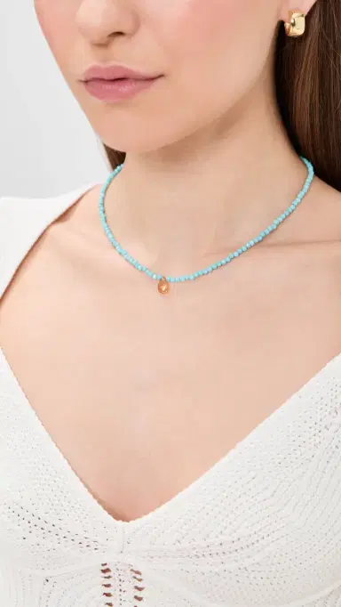 JIA JIA 14k Turquoise Citrine Teardrop Necklace | Thumbnail 3 JIA JIA 14k Turquoise Citrine Teardrop Necklace | Thumbnail 3