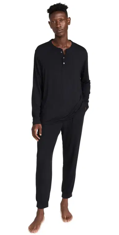 Eberjey Henry Modal Long Pajamas et Black | Thumbnail 1 Eberjey Henry Modal Long Pajamas et Black | Thumbnail 1