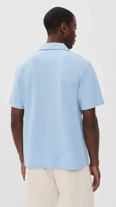 Lacoste Linen Johnny Polo Shirt Chambray | Thumbnail 3 Lacoste Linen Johnny Polo Shirt Chambray | Thumbnail 3