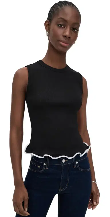 Veronica Beard Jean Sleeveless Elianne Top Black | Thumbnail 1 Veronica Beard Jean Sleeveless Elianne Top Black | Thumbnail 1