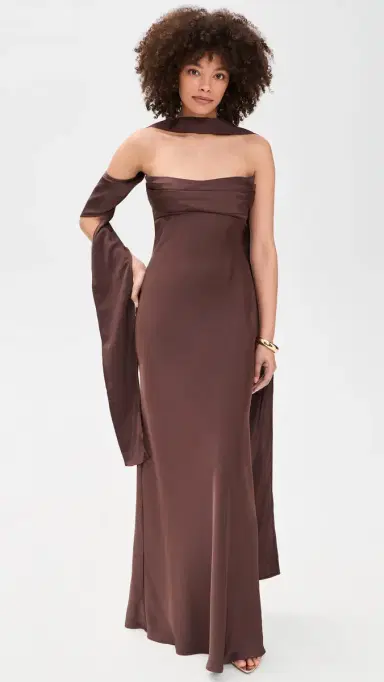 Runaway the Label adeleine Strapless Maxi Dress Bitter Chocolate | Thumbnail 2 Runaway the Label adeleine Strapless Maxi Dress Bitter Chocolate | Thumbnail 2