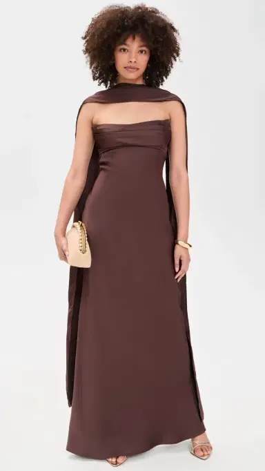 Runaway the Label adeleine Strapless Maxi Dress Bitter Chocolate | Thumbnail 5 Runaway the Label adeleine Strapless Maxi Dress Bitter Chocolate | Thumbnail 5