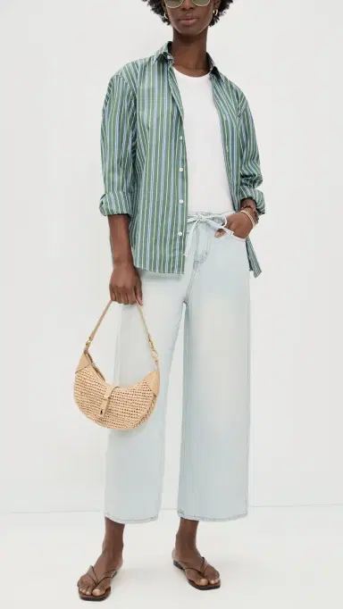 Splendid Lounge Denim Crop Pants Bleached Indigo | Thumbnail 5 Splendid Lounge Denim Crop Pants Bleached Indigo | Thumbnail 5