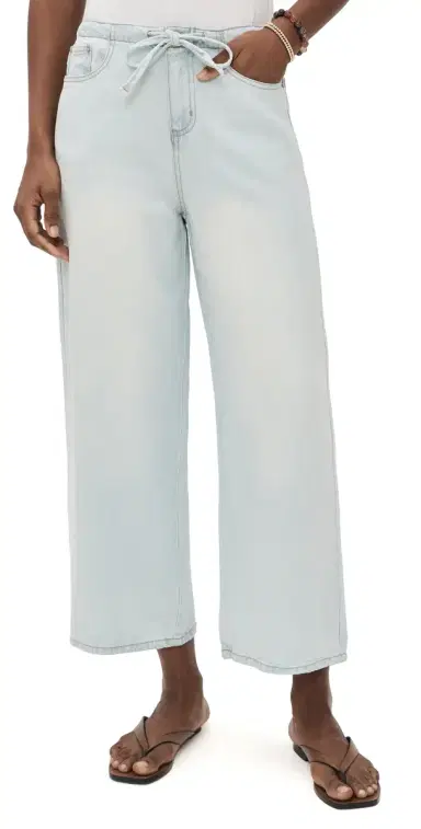 Splendid Lounge Denim Crop Pants Bleached Indigo | Thumbnail 1 Splendid Lounge Denim Crop Pants Bleached Indigo | Thumbnail 1
