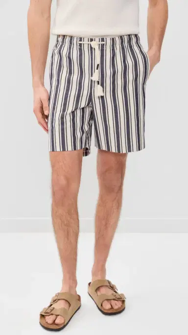 Orlebar Brown Canvas Stripe Alex Shorts 7 Shore Blue/Chai | Thumbnail 2 Orlebar Brown Canvas Stripe Alex Shorts 7 Shore Blue/Chai | Thumbnail 2