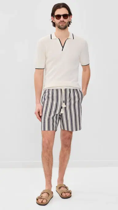 Orlebar Brown Canvas Stripe Alex Shorts 7 Shore Blue/Chai | Thumbnail 5 Orlebar Brown Canvas Stripe Alex Shorts 7 Shore Blue/Chai | Thumbnail 5