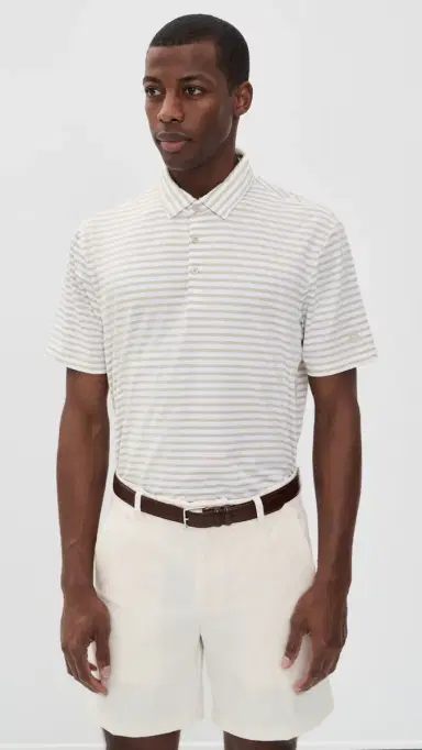 Adidas Golf Ultimate365 tripe Polo Shirt White/Wonder Alumina | Thumbnail 2 Adidas Golf Ultimate365 tripe Polo Shirt White/Wonder Alumina | Thumbnail 2