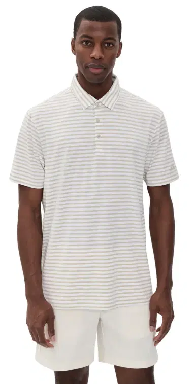 Adidas Golf Ultimate365 tripe Polo Shirt White/Wonder Alumina | Thumbnail 1 Adidas Golf Ultimate365 tripe Polo Shirt White/Wonder Alumina | Thumbnail 1
