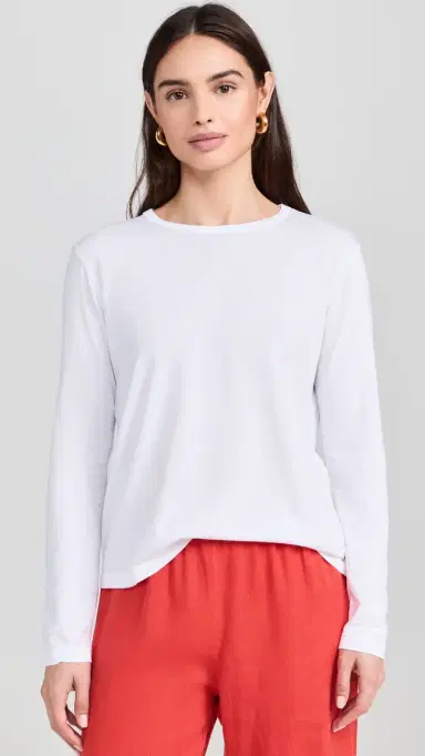 DONNI. The Jersey Relaxed Long Sleeve Tee Powder | Thumbnail 2 DONNI. The Jersey Relaxed Long Sleeve Tee Powder | Thumbnail 2
