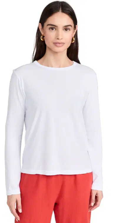 DONNI. The Jersey Relaxed Long Sleeve Tee Powder | Thumbnail 1 DONNI. The Jersey Relaxed Long Sleeve Tee Powder | Thumbnail 1