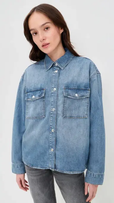 ANINE BING Paxton Shirt Tidal Blue | Thumbnail 3 ANINE BING Paxton Shirt Tidal Blue | Thumbnail 3