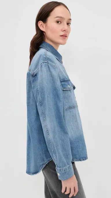 ANINE BING Paxton Shirt Tidal Blue | Thumbnail 5 ANINE BING Paxton Shirt Tidal Blue | Thumbnail 5