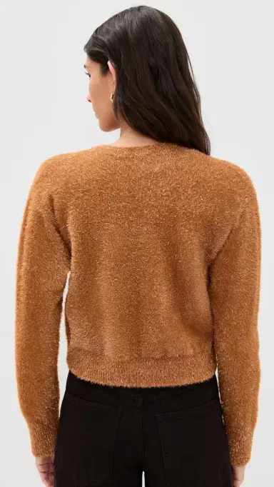 LE BOP Tinsel Cropped Sweater Toffee | Thumbnail 3 LE BOP Tinsel Cropped Sweater Toffee | Thumbnail 3