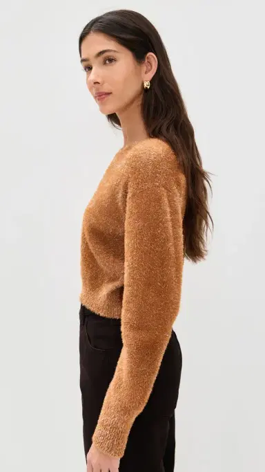 LE BOP Tinsel Cropped Sweater Toffee | Thumbnail 4 LE BOP Tinsel Cropped Sweater Toffee | Thumbnail 4
