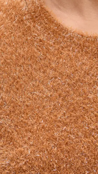 LE BOP Tinsel Cropped Sweater Toffee | Thumbnail 6 LE BOP Tinsel Cropped Sweater Toffee | Thumbnail 6