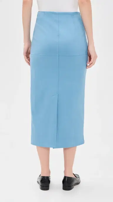 English Factory Faux Suede Midi Skirt late Blue | Thumbnail 3 English Factory Faux Suede Midi Skirt late Blue | Thumbnail 3