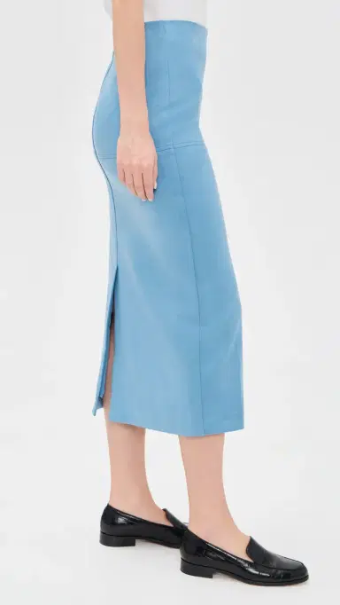 English Factory Faux Suede Midi Skirt late Blue | Thumbnail 4 English Factory Faux Suede Midi Skirt late Blue | Thumbnail 4