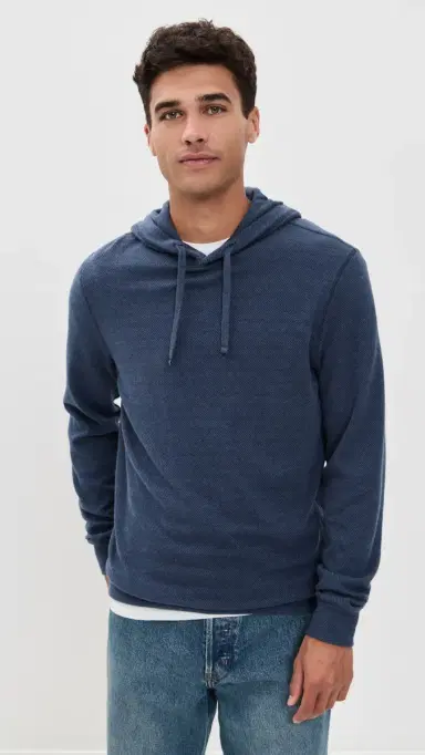 Faherty Legend Sweater Hoodie Brighton Navy Twill | Thumbnail 2 Faherty Legend Sweater Hoodie Brighton Navy Twill | Thumbnail 2