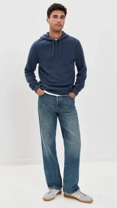 Faherty Legend Sweater Hoodie Brighton Navy Twill | Thumbnail 5 Faherty Legend Sweater Hoodie Brighton Navy Twill | Thumbnail 5
