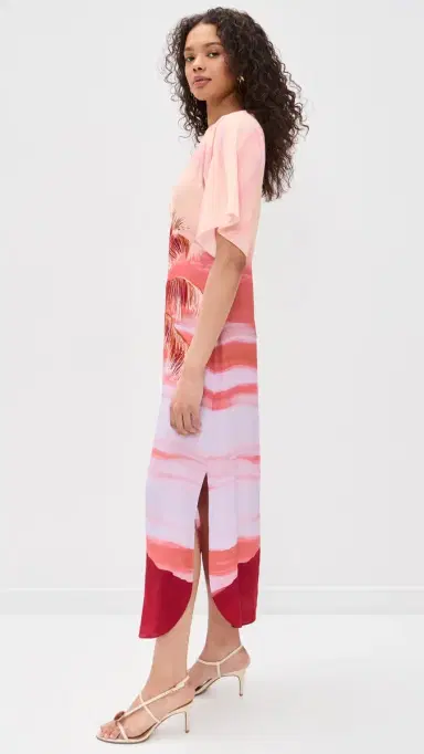 Hemant & Nandita Boat Neck Long Dress Multi | Thumbnail 4 Hemant & Nandita Boat Neck Long Dress Multi | Thumbnail 4