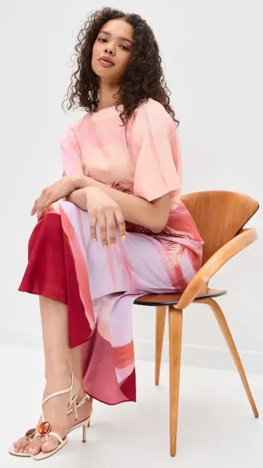 Hemant & Nandita Boat Neck Long Dress Multi | Thumbnail 5 Hemant & Nandita Boat Neck Long Dress Multi | Thumbnail 5
