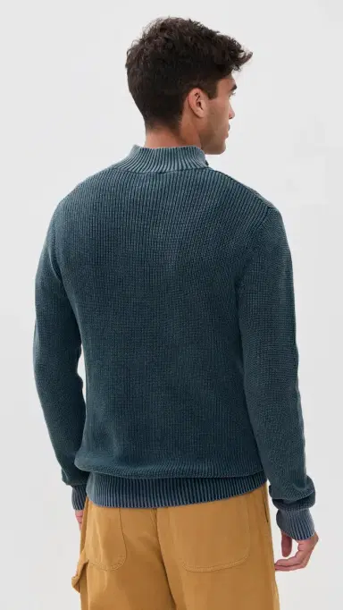 Faherty Sunwashed Quarter Zip Sweater Blue Nights | Thumbnail 3 Faherty Sunwashed Quarter Zip Sweater Blue Nights | Thumbnail 3
