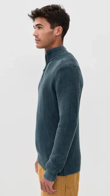 Faherty Sunwashed Quarter Zip Sweater Blue Nights | Thumbnail 4 Faherty Sunwashed Quarter Zip Sweater Blue Nights | Thumbnail 4