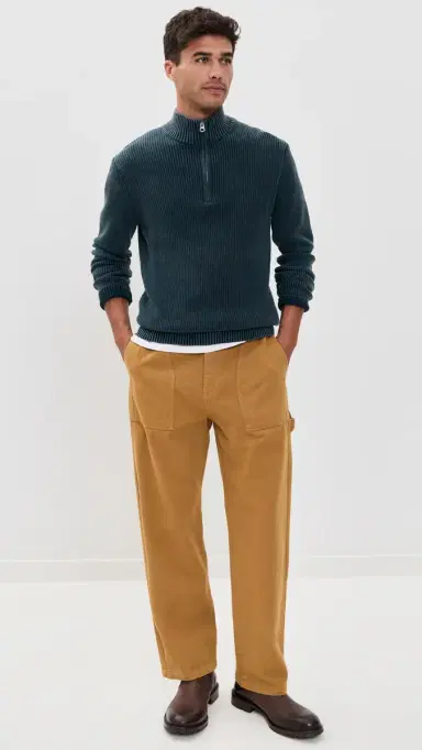 Faherty Sunwashed Quarter Zip Sweater Blue Nights | Thumbnail 5 Faherty Sunwashed Quarter Zip Sweater Blue Nights | Thumbnail 5