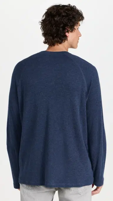 Faherty Cloud Long Sleeve Henley Navy Heather XL | Thumbnail 3 Faherty Cloud Long Sleeve Henley Navy Heather XL | Thumbnail 3