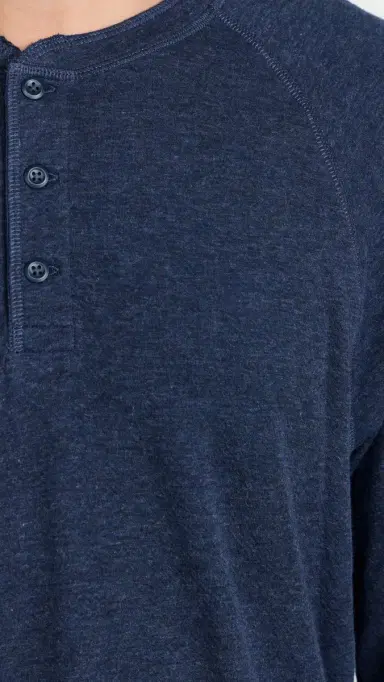 Faherty Cloud Long Sleeve Henley Navy Heather XL | Thumbnail 6 Faherty Cloud Long Sleeve Henley Navy Heather XL | Thumbnail 6