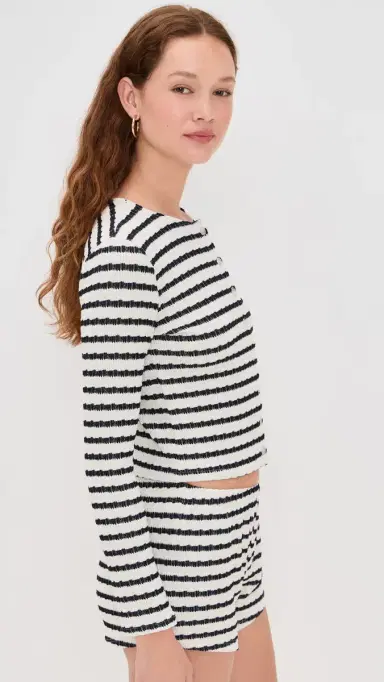 LE BOP Eloise Cardigan Navy/White XL | Thumbnail 4 LE BOP Eloise Cardigan Navy/White XL | Thumbnail 4