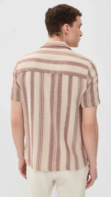 Far Afield Dobby tripe elleck Shirt and/Red | Thumbnail 3 Far Afield Dobby tripe elleck Shirt and/Red | Thumbnail 3