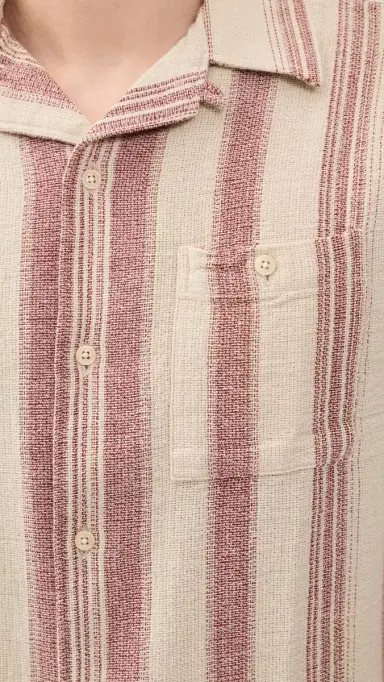 Far Afield Dobby tripe elleck Shirt and/Red | Thumbnail 6 Far Afield Dobby tripe elleck Shirt and/Red | Thumbnail 6