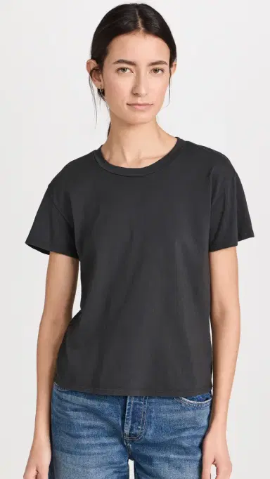 perfectwhitetee Harley Cotton Boxy Crew Tee Vintage Black S | Thumbnail 2 perfectwhitetee Harley Cotton Boxy Crew Tee Vintage Black S | Thumbnail 2