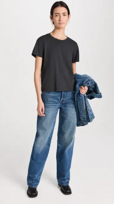 perfectwhitetee Harley Cotton Boxy Crew Tee Vintage Black S | Thumbnail 5 perfectwhitetee Harley Cotton Boxy Crew Tee Vintage Black S | Thumbnail 5