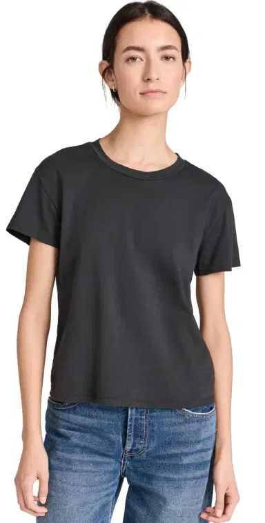 perfectwhitetee Harley Cotton Boxy Crew Tee Vintage Black S | Thumbnail 1 perfectwhitetee Harley Cotton Boxy Crew Tee Vintage Black S | Thumbnail 1