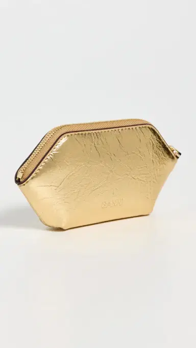 GANNI Bou Crushed Coin Purse Gold One Size | Thumbnail 3 GANNI Bou Crushed Coin Purse Gold One Size | Thumbnail 3