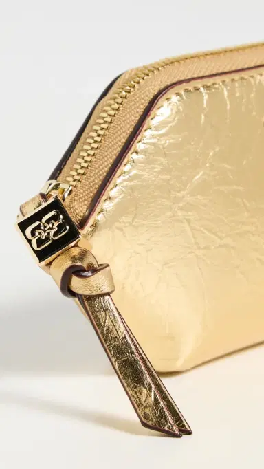 GANNI Bou Crushed Coin Purse Gold One Size | Thumbnail 4 GANNI Bou Crushed Coin Purse Gold One Size | Thumbnail 4