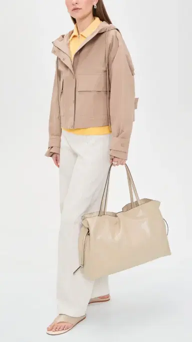 Tory Burch Ella Drawstring Tote Light Stone One Size | Thumbnail 3 Tory Burch Ella Drawstring Tote Light Stone One Size | Thumbnail 3