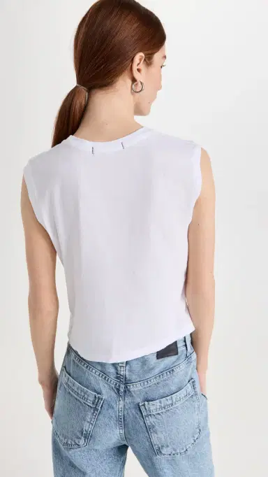 AMO Sleeveless Babe Tee White | Thumbnail 3 AMO Sleeveless Babe Tee White | Thumbnail 3