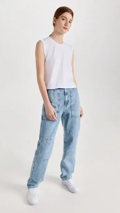 AMO Sleeveless Babe Tee White | Thumbnail 5 AMO Sleeveless Babe Tee White | Thumbnail 5